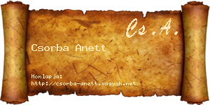 Csorba Anett névjegykártya