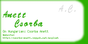 anett csorba business card